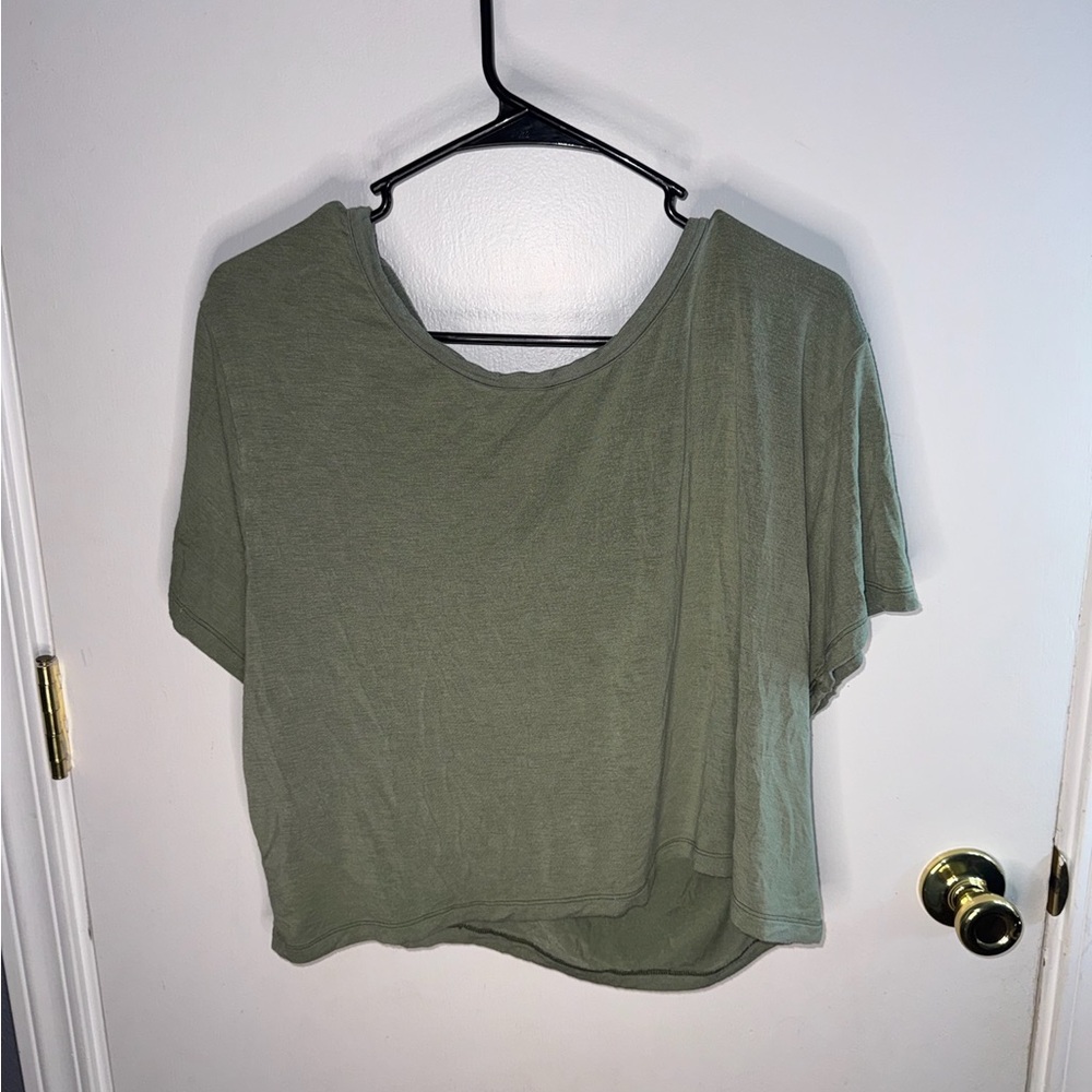 American Eagle Outfitters Olive Green Short Sleeve Top